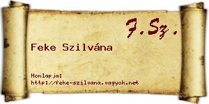Feke Szilvána névjegykártya