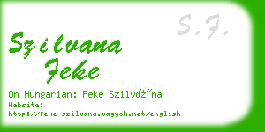 szilvana feke business card